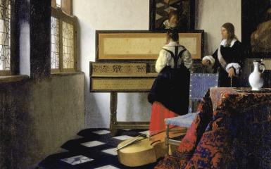  XVII-wieczny obraz „Lekcji muzyki” Johannesa Vermeera