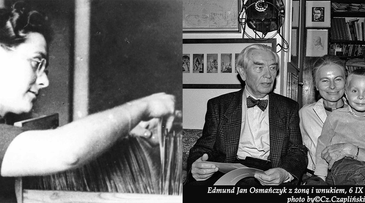 Na zdjęciu głównym Helena Lehr w redakcji w redakcji „Młodego Polaka w Niemczech” (rok 1939) oraz Osmańczyk z żoną i wnukiem we wrześniu 1988 roku w Warszawie (fot. Cz. Czapliński).