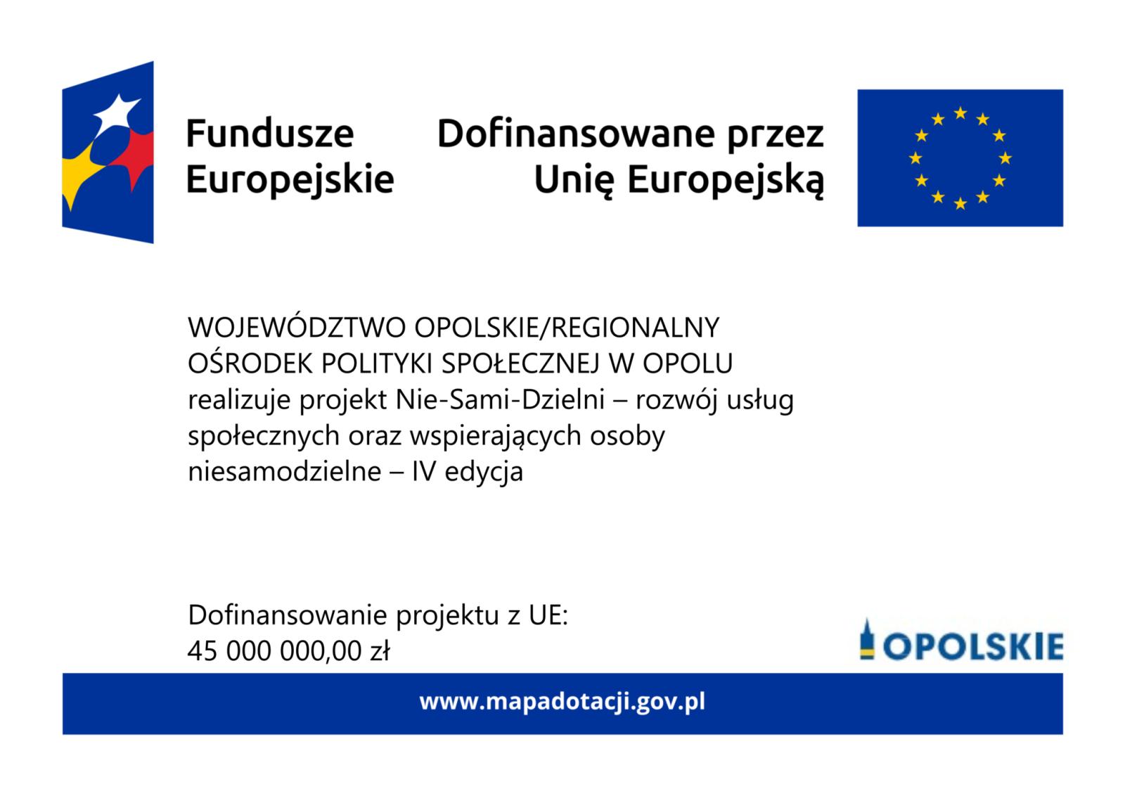 baner informujący o poziomie dofinansowania, informacje zostały zawarte w komunikacie