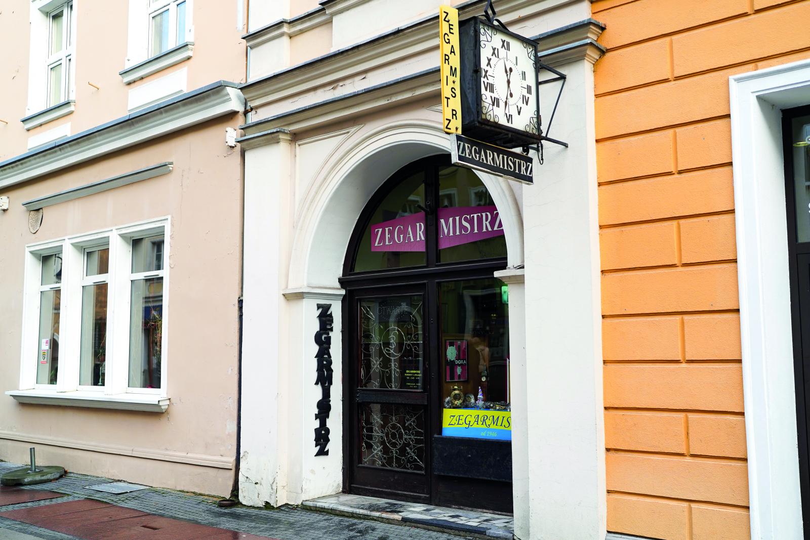 zakład zegarmistrzowski, opole, ulica, zegar