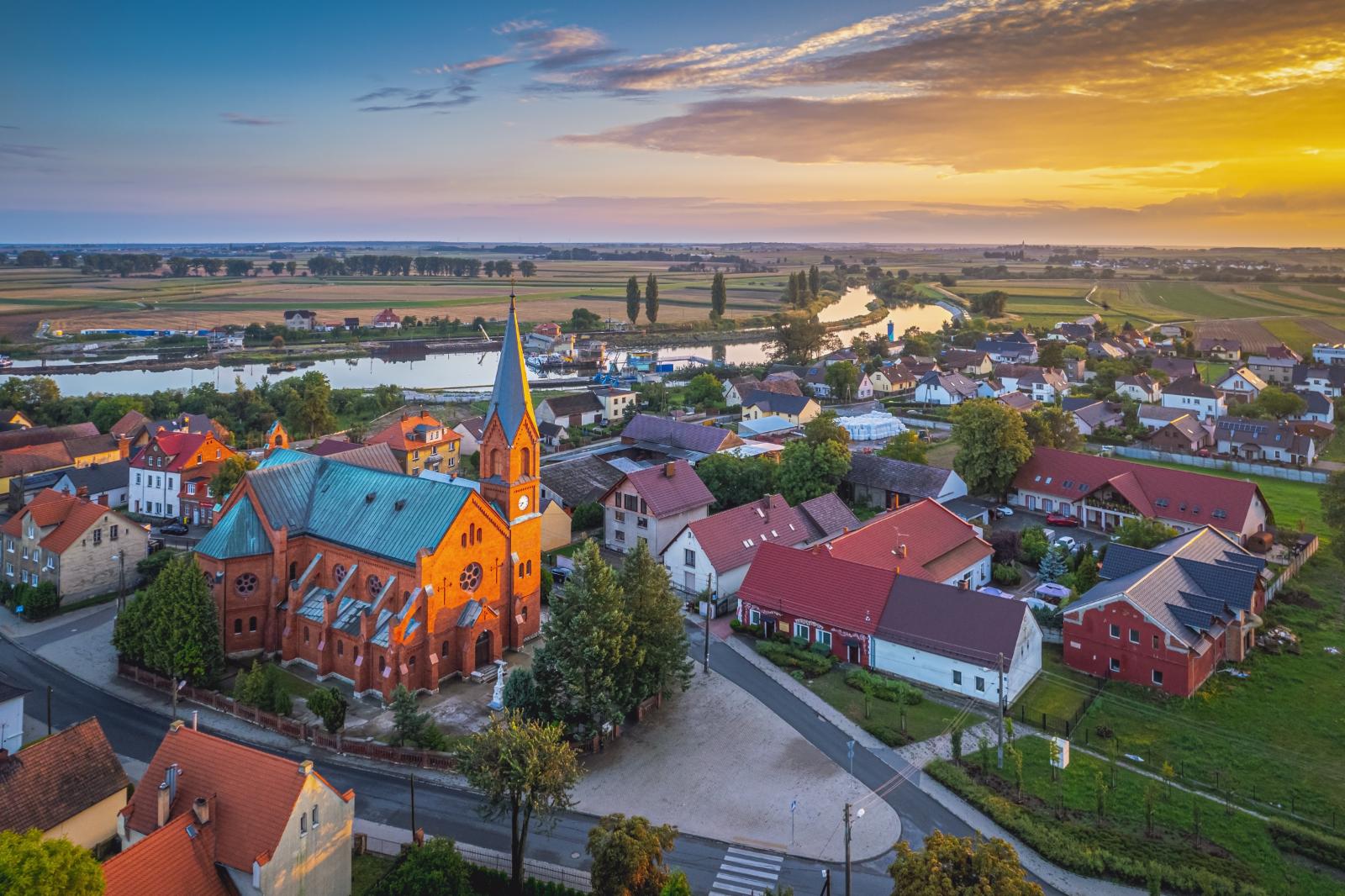 Panorama Groszowic z lotu ptaka