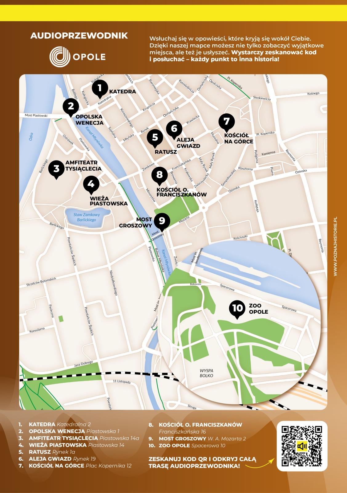 mapka z punktami audioprzewodnika