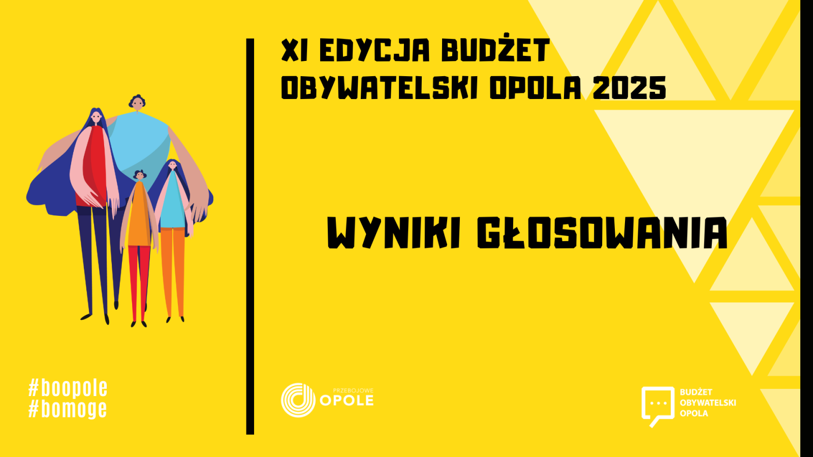 Baner z napisem wyniki głosowania do Budżetu Obywatelskiego na rok 2025