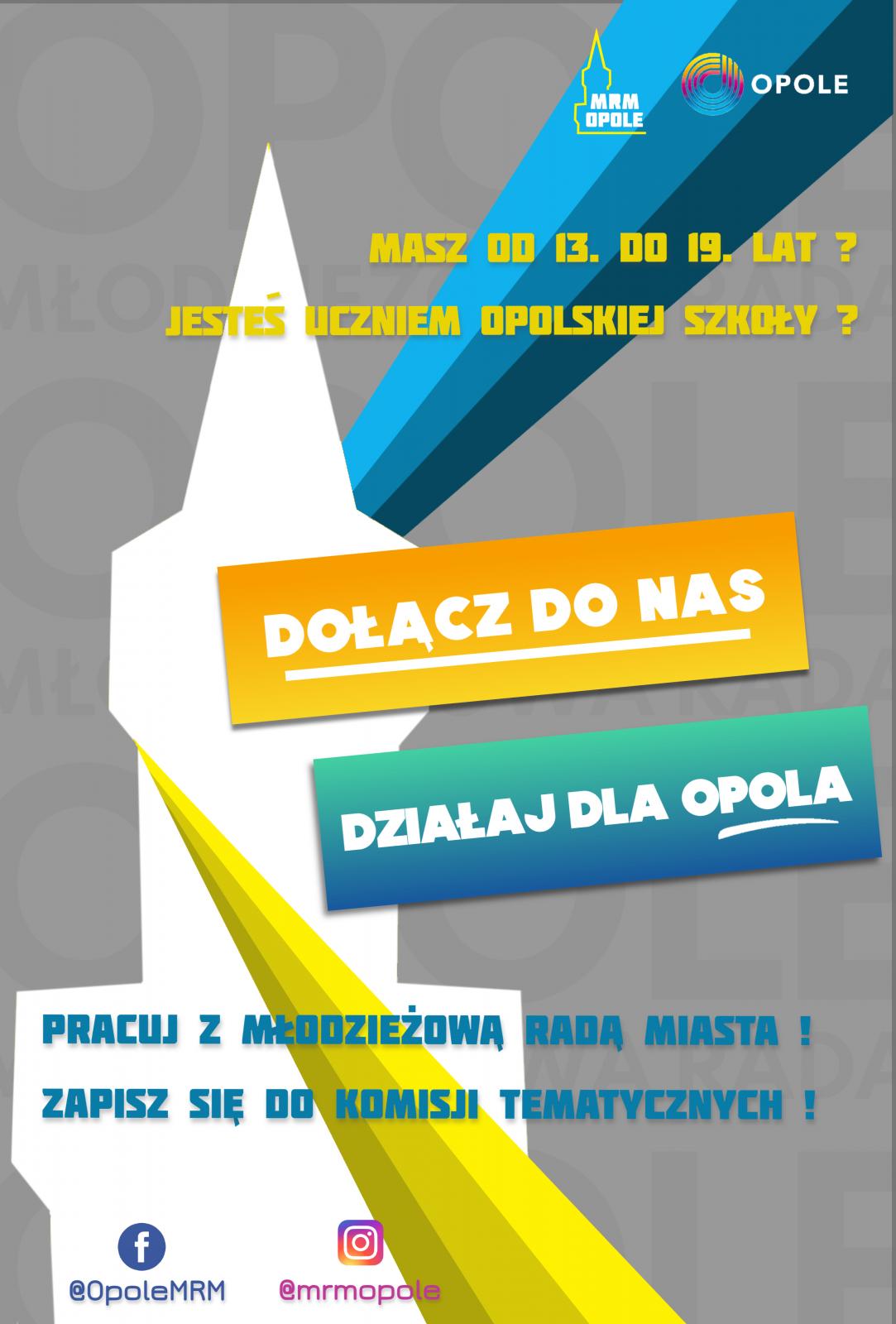 Młodzieżowa Rada Miasta Opola zachęca do działania! Plakat