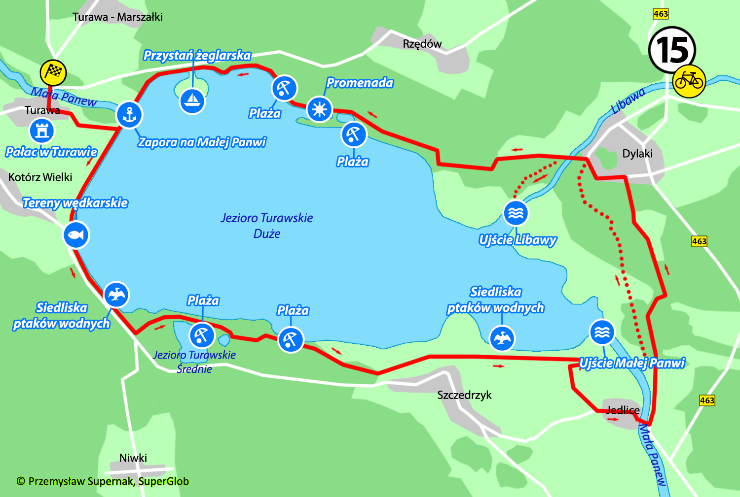 Mapa Jeziora Turawskie