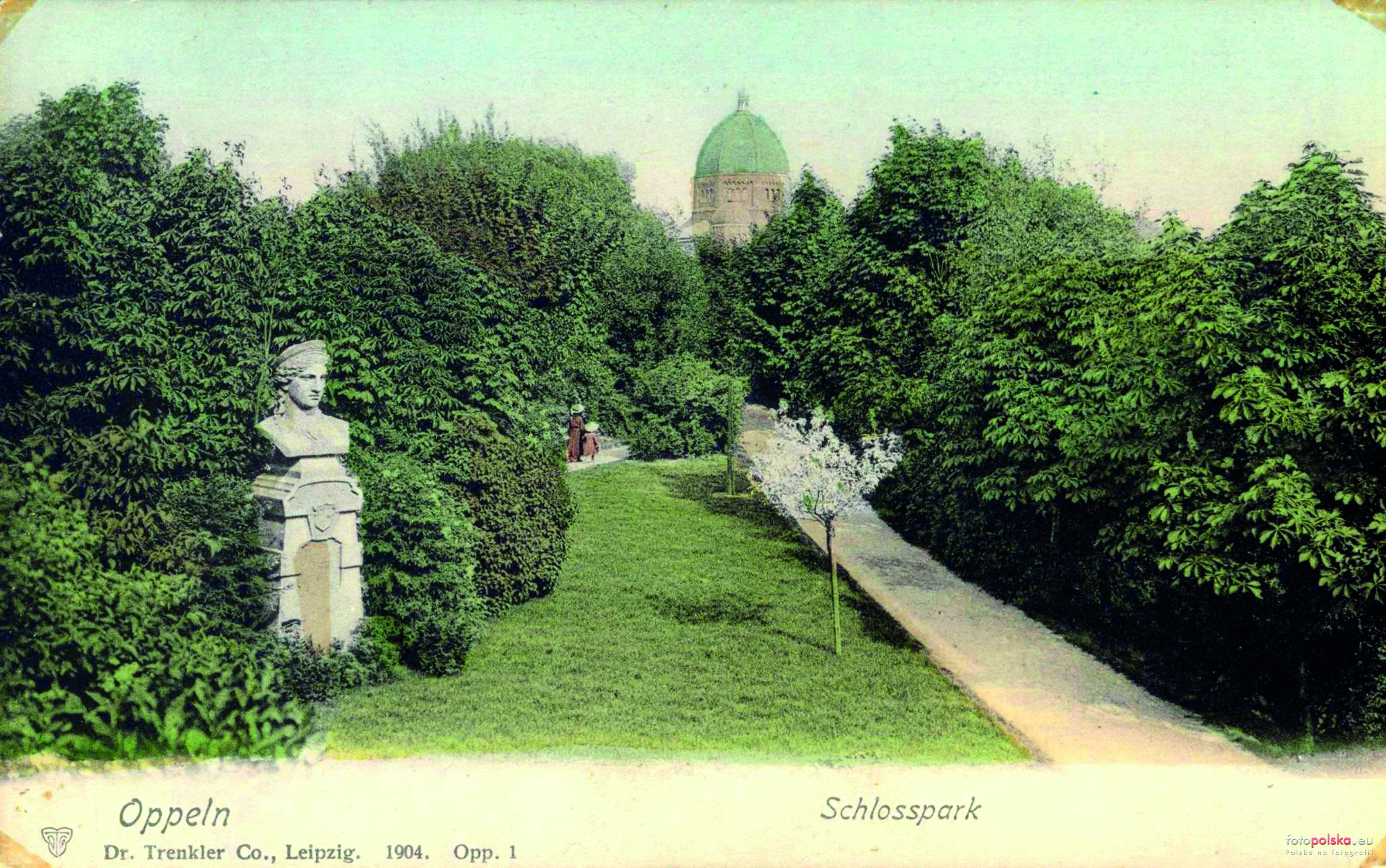 Park Zamkowy w Opolu - stara pocztówka