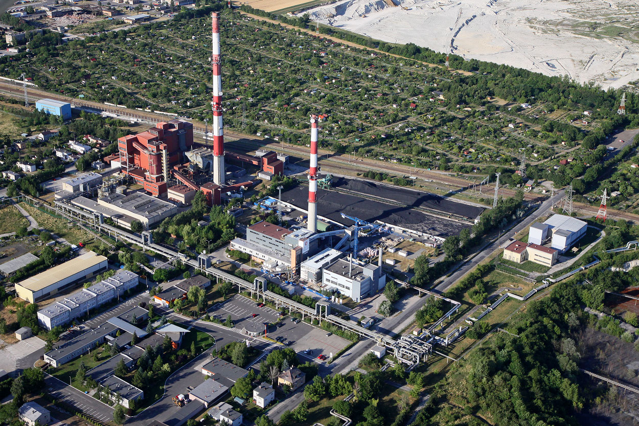 Zakład przemysłowy z lotu ptaka