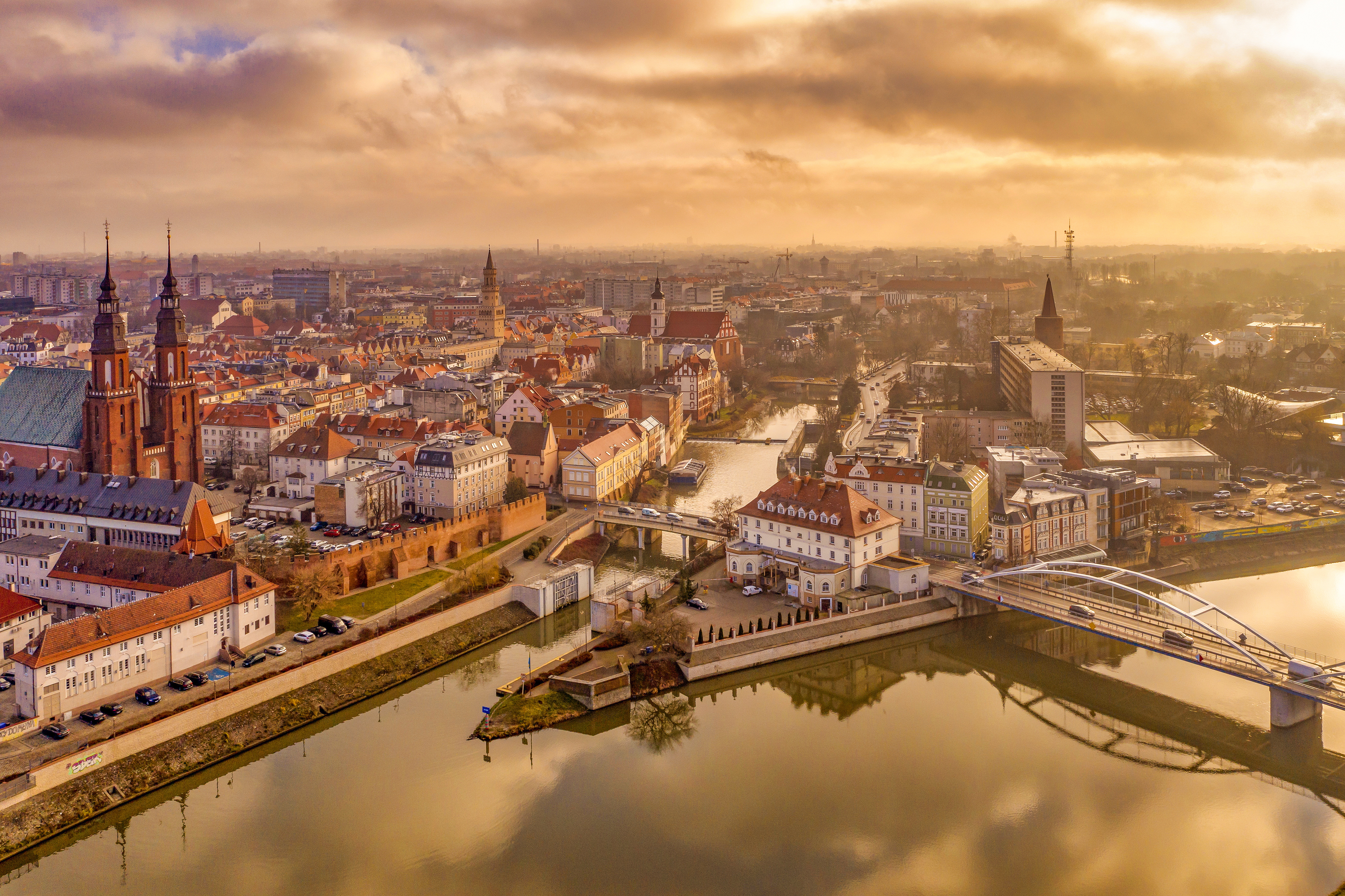 panorama Opola z lotu ptaka