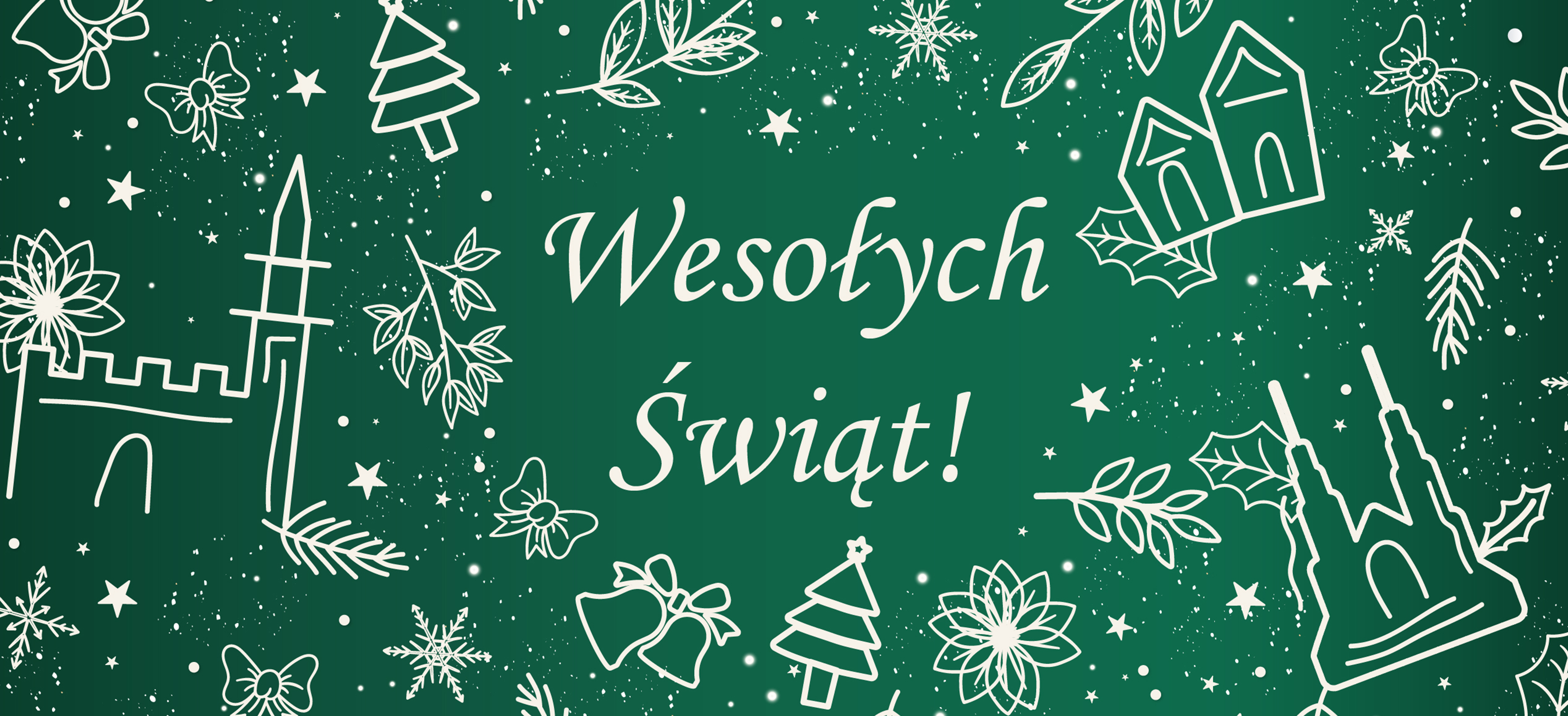 baner z napisem wesołych świąt