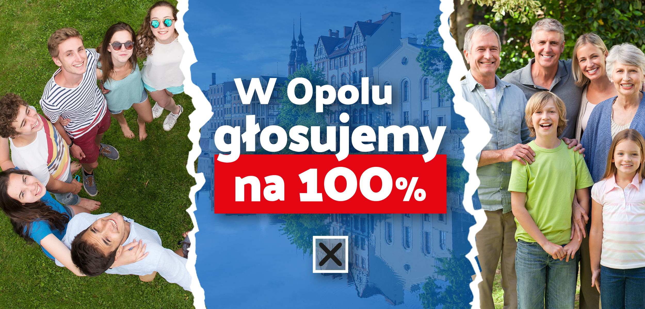 Banner do kampanii Opole głosuje na 100%