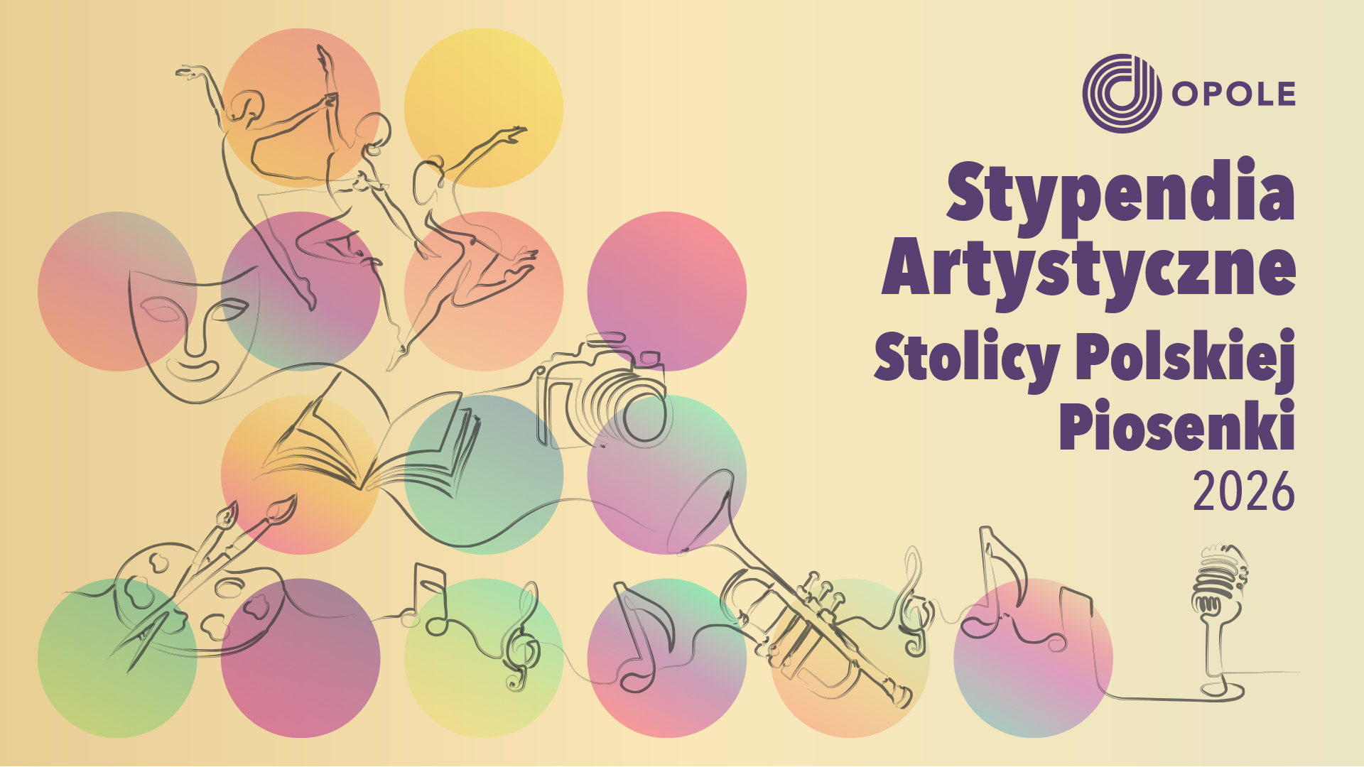 baner z informacjami o stypendiach artystycznych