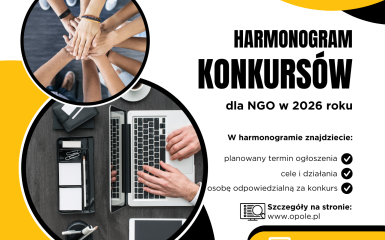baner wydarzenia na temat ogłaszanych konkursów w 2026 roku, informacje w tekście
