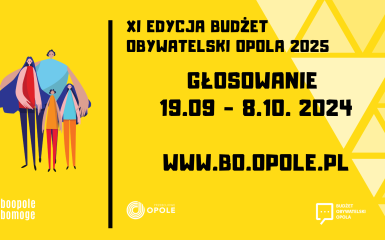 baner, grafika informująca o głosowaniu projektów budżetu obywatelskiego