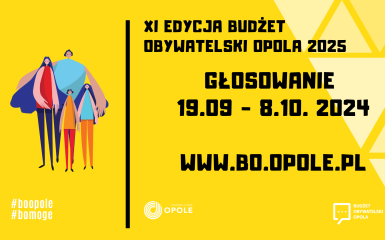 baner informujący o przyjęciu projektów budżetu obywatelskiego do glosowania
