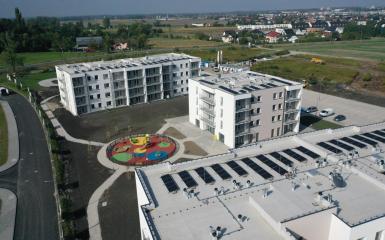 Zdjęcie budynków TBS z góry