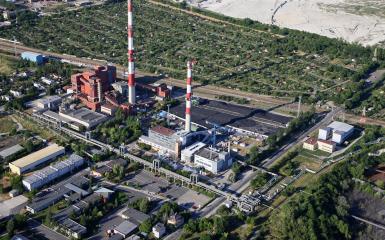 Zakład przemysłowy z lotu ptaka