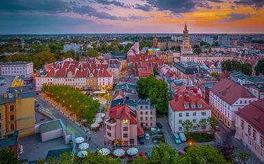mały rynek z lotu ptaka