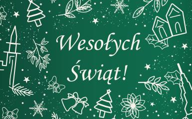 baner z napisem wesołych świąt