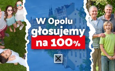 Banner do kampanii Opole głosuje na 100%