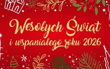 baner z napisem Wesołych Świąt