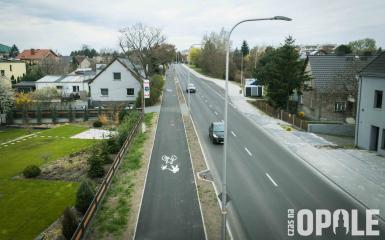 ścieżka rowerowa przy ulicy Częstochowskiej z lotu ptaka