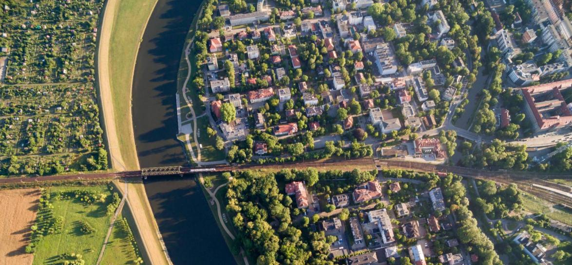 Widok na Opole z lotu ptaka
