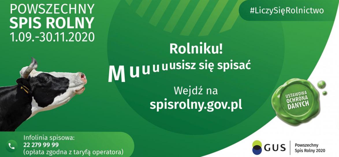 Bilbord promujący Powszechny Spis Rolny 2020