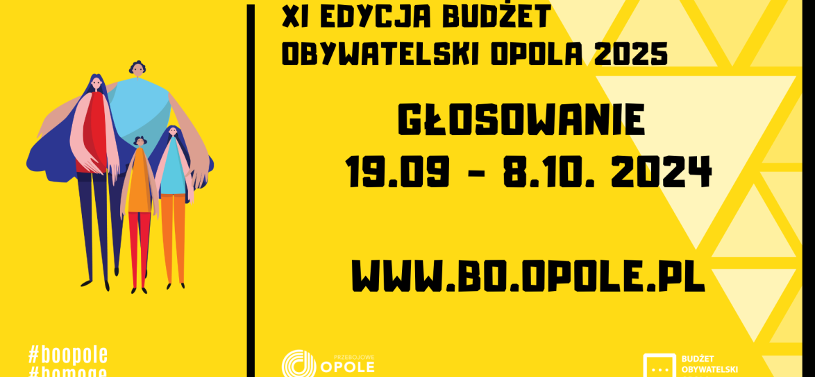 baner, grafika informująca o głosowaniu projektów budżetu obywatelskiego