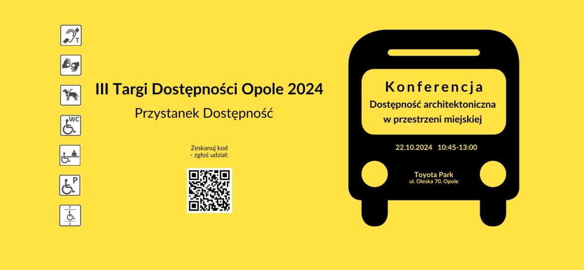 baner wydarzenia, na żółtym tle czarny autobus