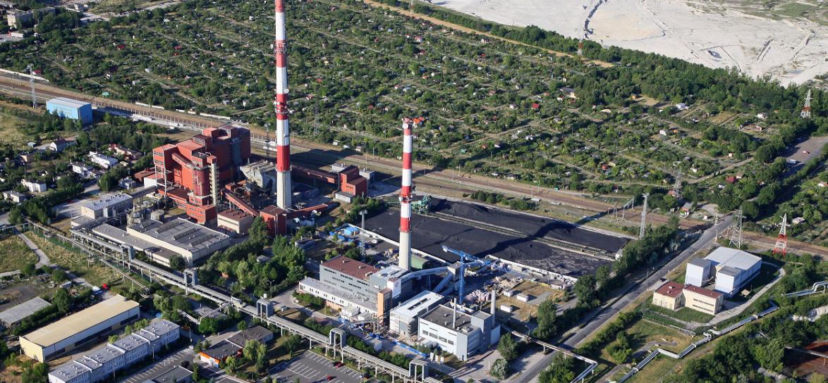 Zakład przemysłowy z lotu ptaka