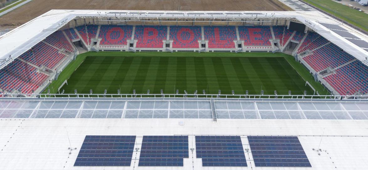 Stadion w Opolu z lotu ptaka