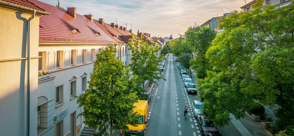 Ulica Kościuszki z lotu ptaka