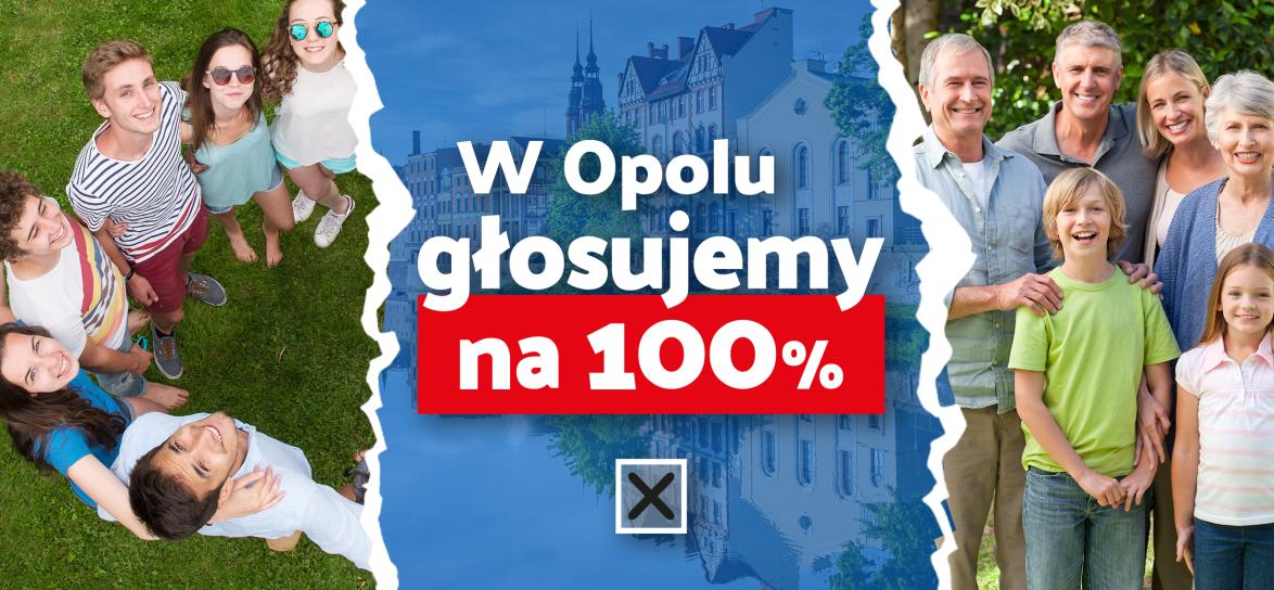 Banner do kampanii Opole głosuje na 100%