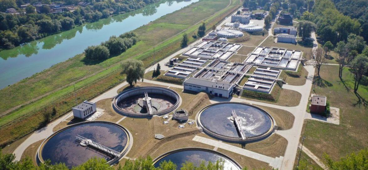 Wodociągi i Kanalizacja - oczyszczalnia z lotu ptaka