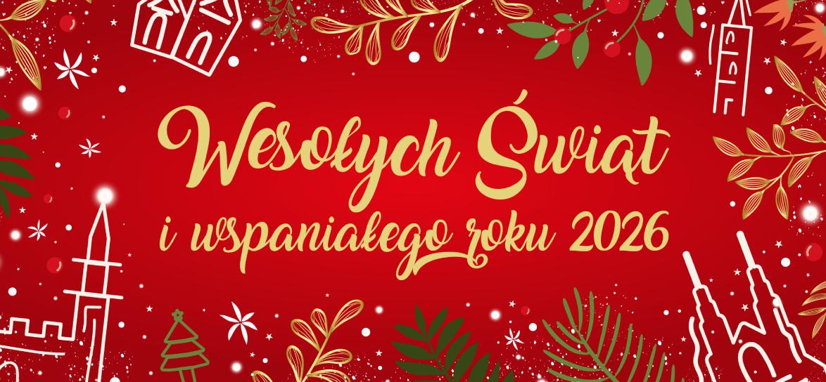 baner z napisem Wesołych Świąt