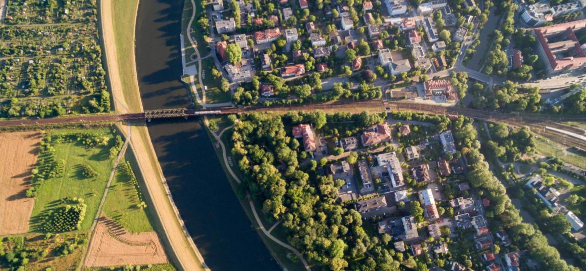 Widok Opola z lotu ptaka