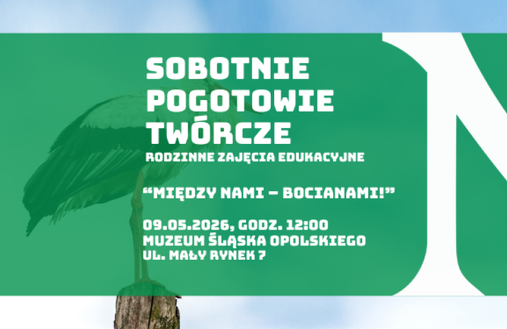 baner wydarzenia pt. sobotnie pogotowie twórcze, na zielonym tle białe litery, informacje zawarte zostały w tekście