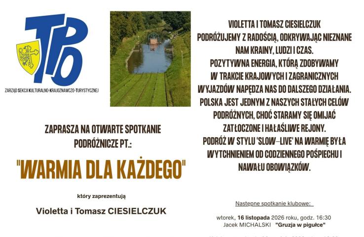 baner wydarzenia, informacje i szczegóły spotkania zostały zawarte w tekście