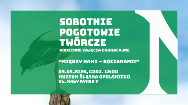 baner wydarzenia pt. sobotnie pogotowie twórcze, na zielonym tle białe litery, informacje zawarte zostały w tekście