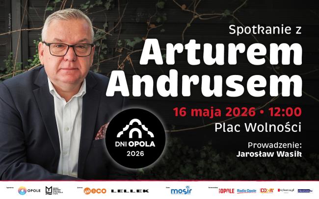 baner wydarzenia pt. Spotkanie autorskie z Arturem Andrusem, komunikat zawarty w tekście
