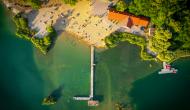 woda, plaża, pomost, urlopowicze
