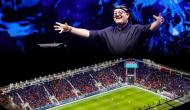 stadion oraz postać Padre z rozłożonymi ramionami