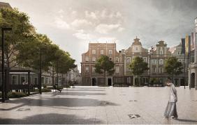 wizualizacja głównej przestrzeni placu - dzień